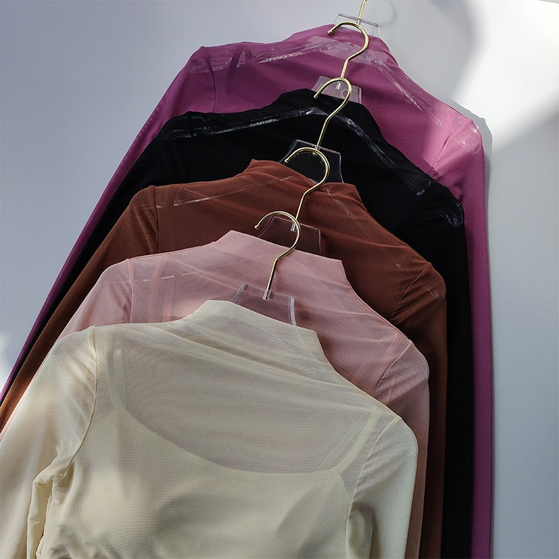 Hot Shot High Neck Padded Mesh Top